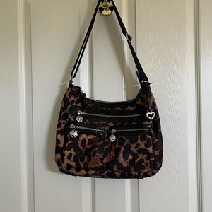 Brighton animal print crossbody nylon handbag